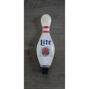 Vintage Miller Lite Beer Bowling Pin Lucite 9" Beer Tap Handle Mancave